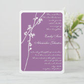 Invitation Mariage de la branche de fleurs sauvages violet (Debout devant)