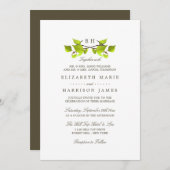 Invitation Mariage de la branche de l'arbre de bouleau monogr (Devant / Derrière)