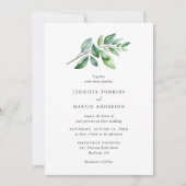 Invitation Mariage de la branche de verdure de l'aquarelle si (Devant)