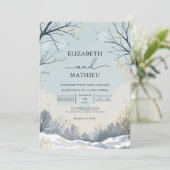 Invitation Mariage de la Branche d'hiver gelé (Debout devant)