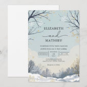 Invitation Mariage de la Branche d'hiver gelé (Devant / Derrière)
