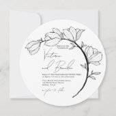 Invitation Mariage de la branche du cercle floral élégant mod (Devant)