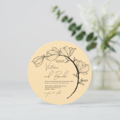 Invitation Mariage de la branche du cercle floral élégant mod (Debout devant)