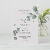 Invitation Mariage de la branche Eucalyptus (Debout devant)