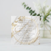 Invitation Mariage de la bulle de verre blanc marbre Fiançail (Debout devant)