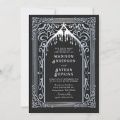 Invitation Mariage de la cathédrale gothique argenté Vampire (Devant)