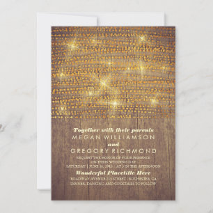Invitation Mariage de la chaîne de Parties scintillant d'or r