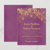 Invitation Mariage de la chaîne de Parties scintillant d'or v (Devant / Derrière)