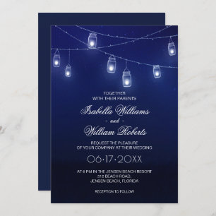 Invitation Mariage de la chaîne marine Blue & Silver Mason Ja