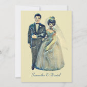 Invitation Mariage de la chambre de mariage vintage (Dos)