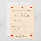 Invitation mariage de la chandelle rouge en forme de coeur d' (Dos)