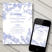 Invitation Mariage de la Chinoiserie Blue Delft