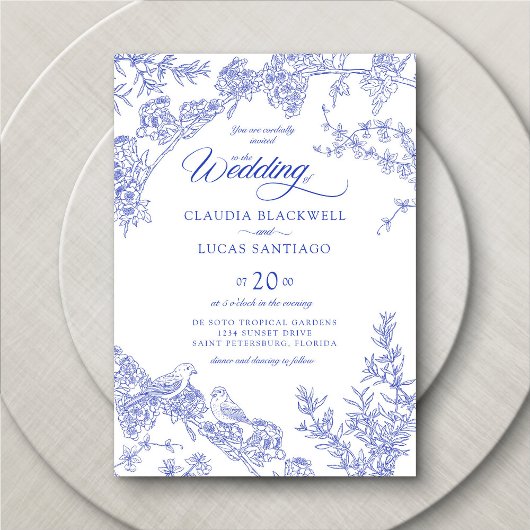 Invitation Mariage de la Chinoiserie Blue Delft