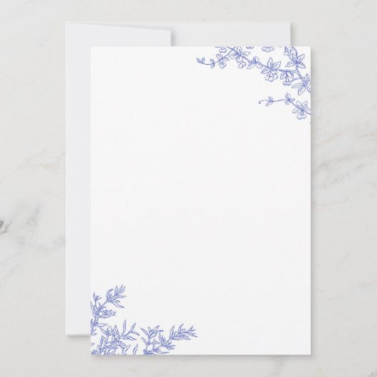 Invitation Mariage de la Chinoiserie Blue Delft (Dos)