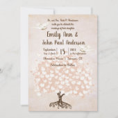 Invitation Mariage de la colombe de l'arbre rose pâle pâle (Devant)
