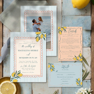 Invitation Mariage de la Côte italienne au citron bleu