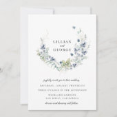 Invitation Mariage de la couronne botanique de Dusty Blue Win (Devant)