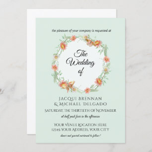 Invitation Mariage de la couronne de corail de Mint Willow