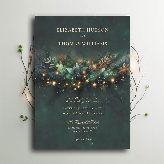 Invitation Mariage de la couronne d'or Enchanted Forest Fairy