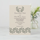 Invitation Mariage de la couronne et de la couronne d'olivier (Debout devant)