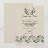 Invitation Mariage de la couronne et de la couronne d'olivier (Devant / Derrière)