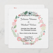 Invitation Mariage de la couronne et du coeur floraux (Devant / Derrière)