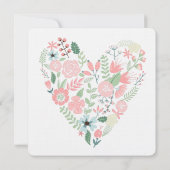 Invitation Mariage de la couronne et du coeur floraux (Dos)