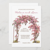 Invitation Mariage de la couronne romantique à fleur (Devant / Derrière)