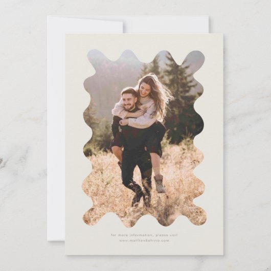 Invitation Mariage de la crème de trait à main glissante (Dos)