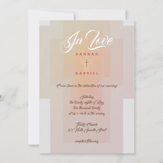 Invitation Mariage de la Croix-chrétienne (Devant)