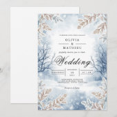 Invitation Mariage de la Direction du paysage givré (Devant / Derrière)
