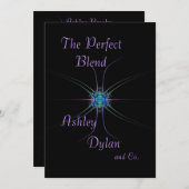 Invitation Mariage de la famille mixte Star fractale (Devant / Derrière)