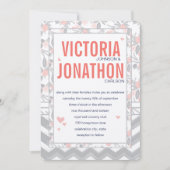 Invitation Mariage de la faune et de la flore rose (Devant)