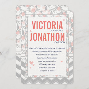 Invitation Mariage de la faune et de la flore rose