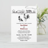 Invitation Mariage de la ferme de poulet et de poulet (Debout devant)