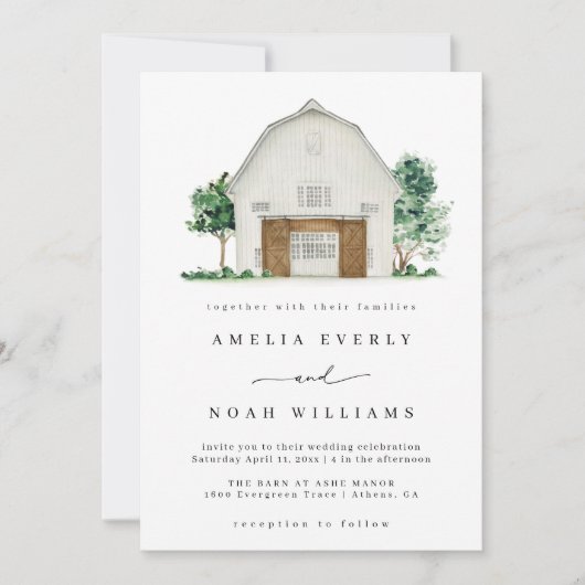 Invitation Mariage de la ferme rustique (Devant)