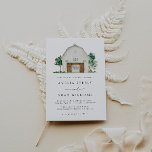 Invitation Mariage de la ferme rustique<br><div class="desc">Il s'agit d'une grange rustique avec une belle grange aquarelle et un simple appariement de police. Modifiez toutes les couleurs de police et la plupart des libellés (le "et" ne peut pas être changé en un autre mot mais la couleur peut être modifiée). La couleur de la grange aquarelle ne...</div>