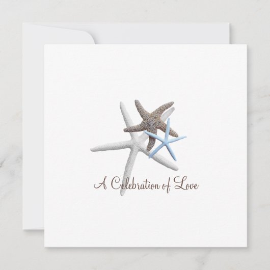 Invitation Mariage de la fête de trois étoiles de mer (Devant)