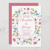 Invitation Mariage de la fête Garden Flowers (Devant / Derrière)