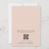 Invitation Mariage de la feuille de code QR rose pâle (Dos)