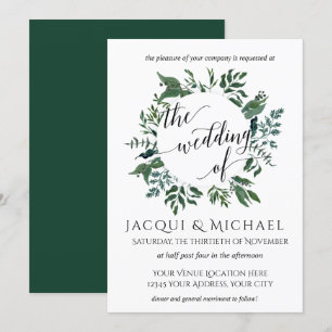 Invitation Mariage de la feuille de feuillage de feuillage co
