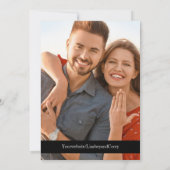 Invitation Mariage de la feuille noire et or Enregistrer la d (Dos)