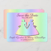 Invitation Mariage de la fierté lesbienne Enregistrer la cart (Devant / Derrière)