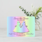 Invitation Mariage de la fierté lesbienne Enregistrer la cart (Debout devant)