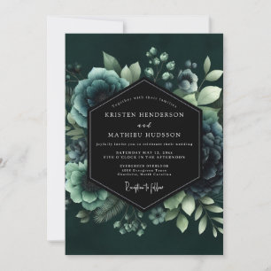 Invitation Mariage de la Floraison Vespérale Sarcelle