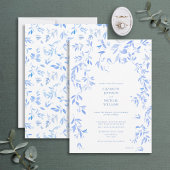 Invitation Mariage de la flore bleue française