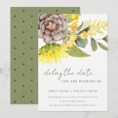 Invitation Mariage DE LA FLORE EUCALYPTUS RETARD LA DATE (Devant / Derrière)