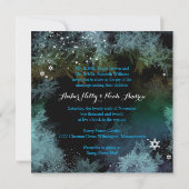 Invitation Mariage de la forêt bleu turquoise (Dos)