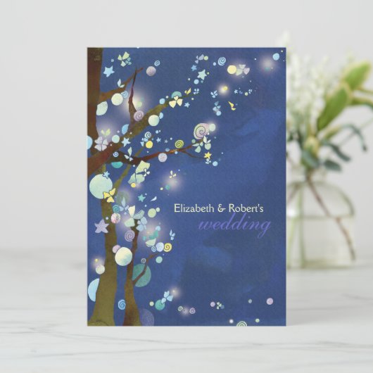 Invitation Mariage de la forêt Blue Elven (Debout devant)