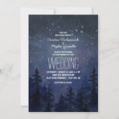 Invitation Mariage de la forêt de ciel de nuit rustique (Devant)